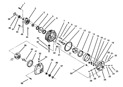 Hydrostatic Transmission Assembly Diagram and Parts List for 30610 591300 - 599999 Toro Lawn Tractor