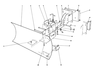 Grader Blade Assembly (Model No. 59099)(Optional) Diagram and Parts List for 38160 7000001 - 7999999 Toro Snow Blower