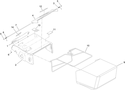 Deck And Grass Bag Assembly Diagram and Parts List for 54610 322000001 - 322999999 Toro Lawn Tractor Accessories