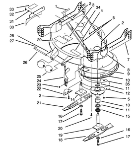Deck & Spindle Assembly Diagram and Parts List for 30137 690001 - 699999 Toro Lawn Mower