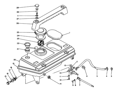 Fuel Tank Assembly Diagram and Parts List for 62008 7000001 - 7999999 Toro Generator