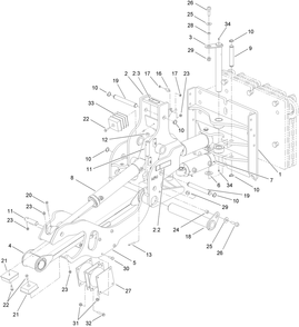 Swing Frame And Mounting Assembly Diagram and Parts List for 25463E 400000000 - 999999999 Toro Lawn Tractor Accessories