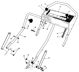 Handle Assembly Diagram and Parts List for 20622C 7000001 - 7999999 Toro Lawn Mower