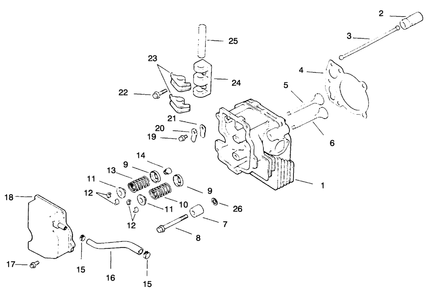 Cylinder Head/Valve/Breather-Engine Kohler Model No. Cv14 T-1412 Diagram and Parts List for 30175 49000001 - 49999999 Toro Lawn Tractor Accessories