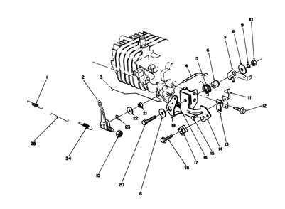 Governor Assembly (Model No. 47ph7) Diagram and Parts List for 16785 8007012 - 8999999 Toro Lawn Mower