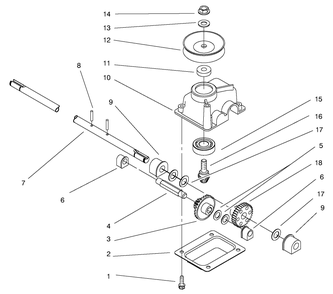 Gear Case Assembly Diagram and Parts List for 20448 7900001 - 7999999 Toro Lawn Mower