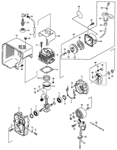 Engine Assembly Diagram and Parts List for 53047 8900001 - 8999999 Toro Leaf Blower / Vacuum