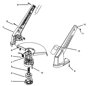 Motor & Housing Assembly Diagram and Parts List for 51326 69000001 - 69999999 Toro Trimmer