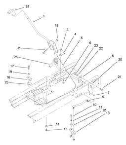 Shift Assembly Diagram and Parts List for 71190 8900001 - 8999999 Toro Lawn Tractor