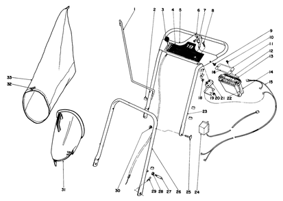 Handle Assembly Model No. 18208 Diagram and Parts List for 18257 1000001 - 1999999 Toro Lawn Mower