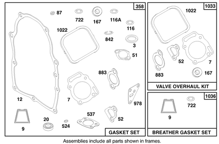 Engine Briggs & Stratton Model 303776-1188-A1 Diagram and Parts List for 30182 690001 - 699999 Toro Lawn Tractor Accessories