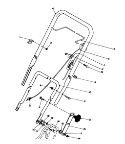 Handle & Throttle Control Assembly Diagram and Parts List for 20181WF 3900001 - 3999999 Toro Lawn Mower