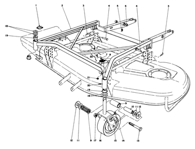 Deck Suspension Assembly Diagram and Parts List for 30775 100001 - 199999 Toro Lawn Tractor