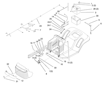 Electrical Assembly Diagram and Parts List for 71201 8900001 - 8999999 Toro Lawn Tractor