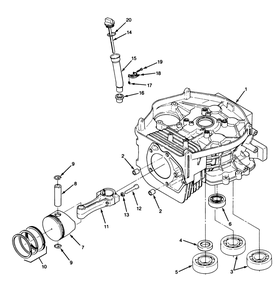 14hp Engine Cylinder Block Assembly Diagram and Parts List for 22-14O501 1000001 - 1999999 Toro Lawn Tractor