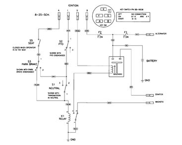 Electrical Schematic Diagram and Parts List for 70060 89000001 - 89999999 Toro Lawn Tractor