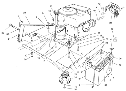 Engine Assembly Diagram and Parts List for 70122 9900001 - 9999999 Toro Lawn Tractor