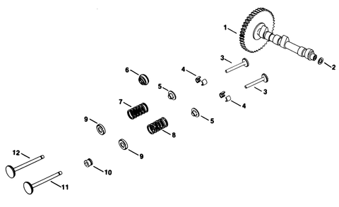 Camshaft & Valves-Engine Kohler Model No. Kt17qs Type No. 24324 Diagram and Parts List for 30754 60402 - 69999 Toro Lawn Tractor