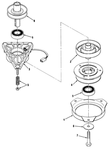 Engine Pulley & Pto Clutch Assembly Diagram and Parts List for 32-10B503 2000001 - 2999999 Toro Lawn Tractor