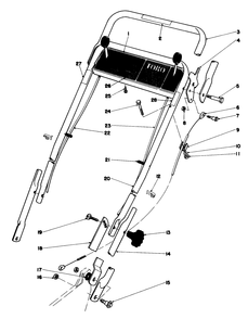 Handle Assembly Diagram and Parts List for 20735 0000001 - 0999999 Toro Lawn Mower