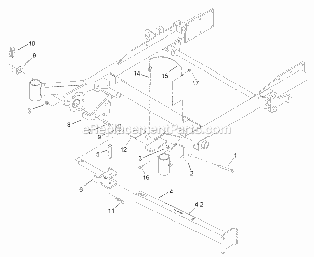 Z-Stand Assembly Diagram and Parts List for 74250 240000001-240999999 Toro Lawn Mower