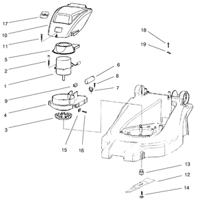 Motor And Blade Assembly Diagram and Parts List for 21070 8900001 - 8999999 Toro Lawn Mower