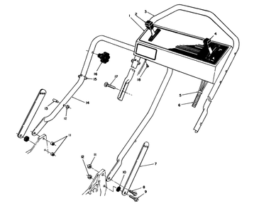 Handle Assembly Diagram and Parts List for 20211 1000001 - 1999999 Toro Lawn Mower