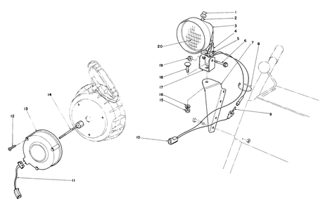 Light Kit No. 54-9821 (Optional) Diagram and Parts List for 38065 8000001 - 8999999 Toro Snow Blower
