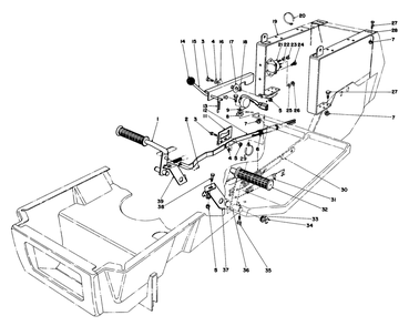 Brake & Clutch Pedal Assembly Diagram and Parts List for 57356 2000001 - 2999999 Toro Lawn Tractor