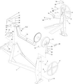 Frame Assembly Diagram and Parts List for 68009HD 400000000 - 401999999 Toro Cement Mixer