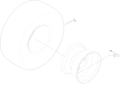 Tire Assembly No. 131-3671 Diagram and Parts List for 74785 400000000 - 999999999 Toro Lawn Tractor