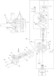 Lh Hydro Assembly Diagram and Parts List for 74942TE 402364843-404319999 Toro Lawn Tractor