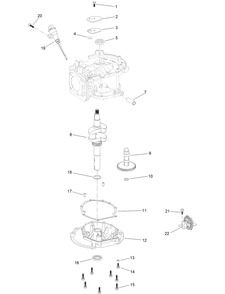 Crankcase Assembly Diagram and Parts List for 22289 404800000-409999999 Toro Lawn Mower