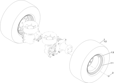 Rear Wheel Assembly Diagram and Parts List for 74020 400000000-999999999 Toro Lawn Tractor