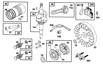 Engine Briggs & Stratton Model 95902-3153-01 Diagram and Parts List for 16411 3900001 - 3999999 Toro Lawn Mower