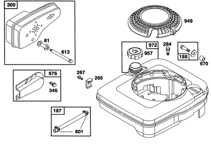 Engine Briggs & Stratton Model 124702-3115-01 Diagram and Parts List for 20213 1000001 - 1999999 Toro Lawn Mower