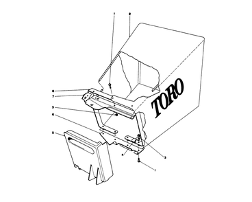 Grass Bag Assembly Diagram and Parts List for 20690 8000001 - 8999999 Toro Lawn Mower