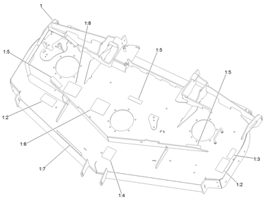 Deck Decal Assembly No. 139-8132 Diagram and Parts List for 72922 412500000 - 999999999 Toro Lawn Tractor