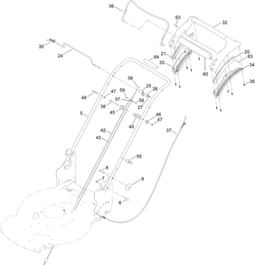 Handle Assembly Diagram and Parts List for 21472 412800000 - 999999999 Toro Lawn Mower