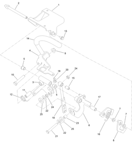 Lh Control Handle Assembly Diagram and Parts List for 44410 406814864-407699999 Toro Lawn Mower