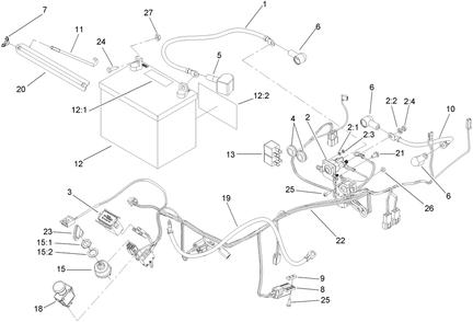 Electrical Assembly Diagram and Parts List for 74409TE (270000001-270000700)(2007) Toro Lawn Mower