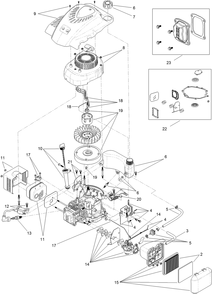 Engine Assembly No. 119-1989 Diagram and Parts List for 20950 316000001 - 316999999 Toro Lawn Mower