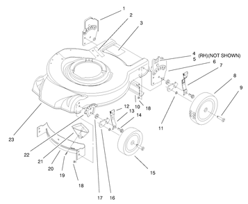 Housing & Wheel Assembly Diagram and Parts List for 20445 7900001 - 7999999 Toro Lawn Mower