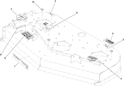 Deck Assembly 2 Diagram and Parts List for 74558 (290003001-290999999)(2009) Toro Lawn Mower