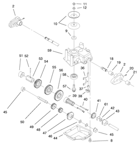 Gear Case Assembly Diagram and Parts List for 20482 790000001 - 799999999 Toro Lawn Mower