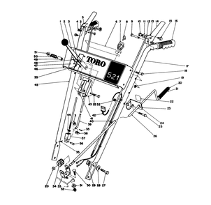 Handle Assembly Diagram and Parts List for 38052 7000001 - 7999999 Toro Snow Blower