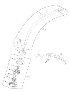 Trimmer Head, Shaft And Guard Assembly Diagram and Parts List for 51958 322000001 - 322999999 Toro Trimmer