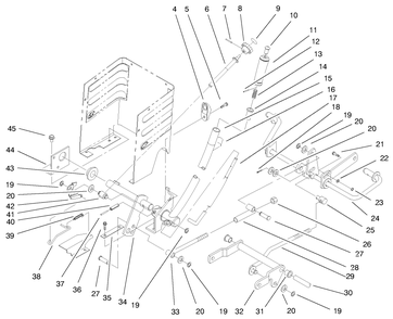 Lift Lever & H.O.C. Assembly Diagram and Parts List for 72070 9900001 - 9999999 Toro Lawn Tractor