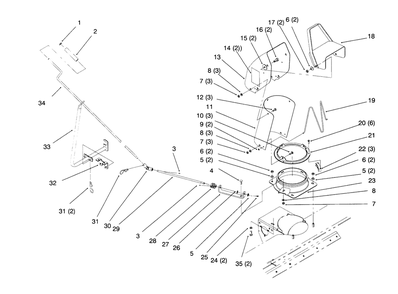 Chute And Direction Control Diagram and Parts List for 79262 5900001 - 5999999 Toro Lawn Tractor