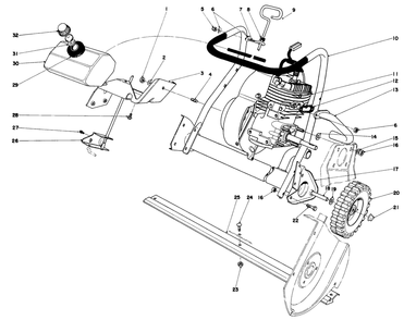 Engine Assembly (Model 38120) Diagram and Parts List for 38130 0015001 - 0499999 Toro Snow Blower